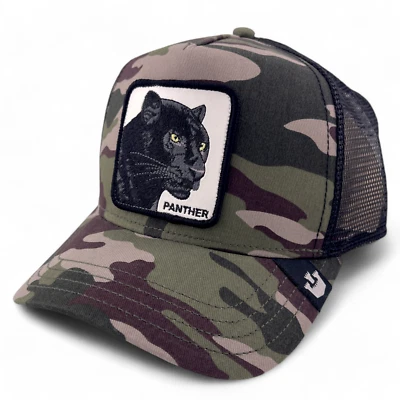 Goorin Bros Negro Pantera Granja Camuflaje Malla Espalda Camionero Snapback Sombrero Foto 1 de 4