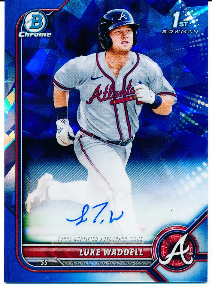 2022 1st Bowman Chrome Sapphire Luke Waddell Auto  - Image 1 of 1