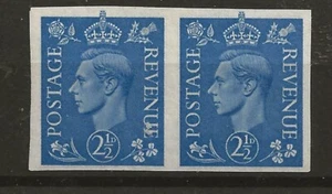 GVI SCARCE 1941 2 1/2d ligero ultramarino par imperf SG 489c gato £4800 m/m - Imagen 1 de 1