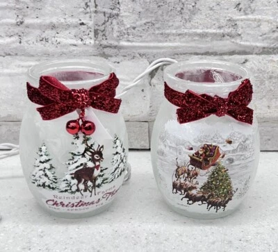 2-Stony Creek vasos fosco iluminados arcos Natal Papai Noel renas temático - Imagem 1 de 4