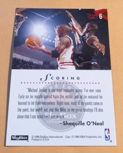 1993-94 Skybox Premium Shaq Talk #6 Shaquille O'Neal w/Michael Jordan on Back! - Picture 1 of 3