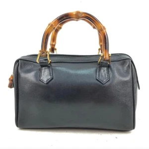 Gucci Bamboo Black Leather Bag - Bild 1 von 6
