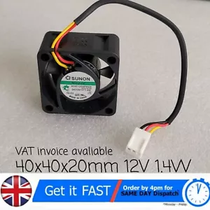 SUNON KDE1204PKVX 4020 Ventola di raffreddamento 3 pin DC12V 1,4W 40x40x20mm super silenziosa - Foto 1 di 3