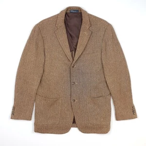 Blazer Polo Ralph Lauren Tweed Mediano 40 Marrón Espiga Abrigo Deportivo Para Hombres En muy buena condición - Imagen 1 de 19