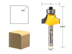 1/4" Radius Round Over Edge Forming Router Bit - 1/4" Shank - Yonico 13162q