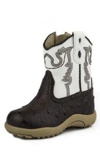 Roper Western Boots Boys Ostrich Infant Brown 09-016-1900-0049 BR - Picture 1 of 1