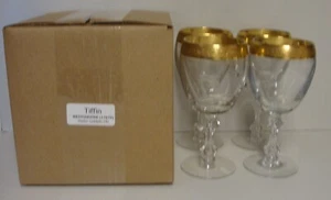 Tiffin WESTCHESTER (17679) Water Goblets SET of FOUR More Items Here MINT IN BOX - Picture 1 of 4