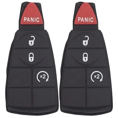 2 x новый брелок резиновый замены 4 кнопки подушечка для Ram Chrysler Dodge IYZ-C01C - Изображение 1 из 4