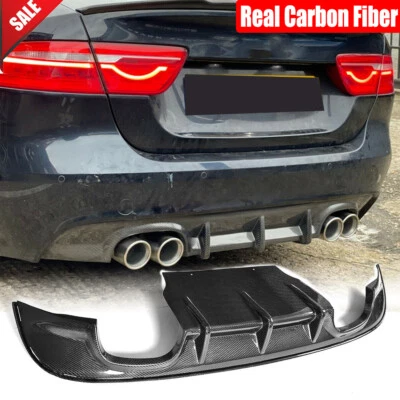 Ajuste para Jaguar XE Sedan 2015-2017 fibra de carbono para-choque traseiro difusor spoiler labial - Imagem 1 de 4