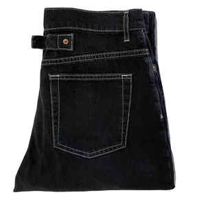 Topshop Denim Jeans Black Considered Adjustable Button Fly W32 Made In Turkey - Picture 1 of 9