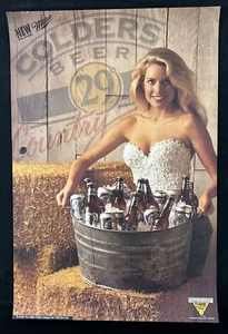 Vintage 1990’s Miller Beer Poster, Man Cave, Sexy Girl “Colders 29 Country” - Picture 1 of 6