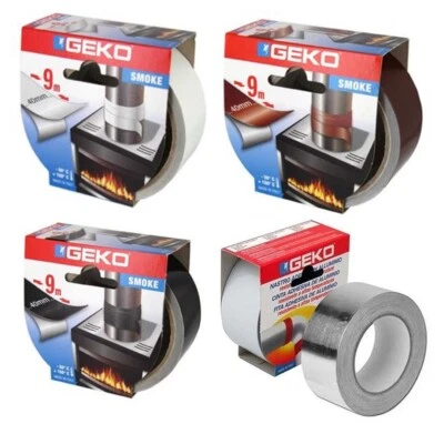 Geko Smoke NASTRO ADESIVO In Alluminio Per Stufe Marmitte Tubi Alta Temperatura - Immagine 1 di 3