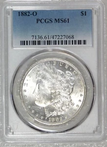1882-O Morgan Silver Dollar PCGS MS61 Frosty White Premium Quality #H17G - Picture 1 of 4