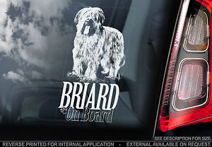Briard - Car Window Sticker - Berger de Brie Dog on Board Sign Art Gift