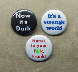 Blue Velvet 1.25” Buttons Now It’s Dark, Strange World, Here's To Your D Lynch - Picture 1 of 3