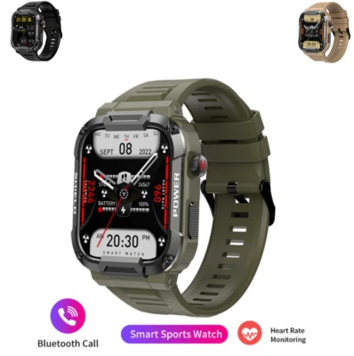 Rugged AI Military Grade Smart Watch Android IOS Fitness Watches IP68 Waterproof - Image 1 of 4