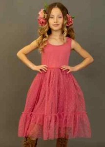 Joyfolie Leila Dress In Wild Rose NWT - girls size 12 - Picture 1 of 5