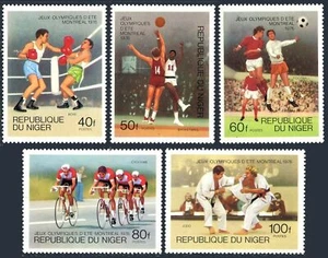 Niger 363-367, C279, MNH. Olympics Montreal-1976. Boxing,Basketball,Soccer,Judo, - Picture 1 of 2