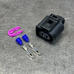 VW Audi 2-Pin AC/Alternator Plug Connector Terminals & Seals Mk4 Jetta Golf - Picture 1 of 3