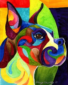 Boxer 8x10 Hund Druck von Künstler Sherry Shipley - Bild 1 von 1