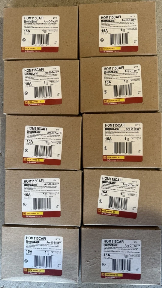 10PCS Square D Homeline HOM115CAFI/HOM115CAFIC AFCI 15A
