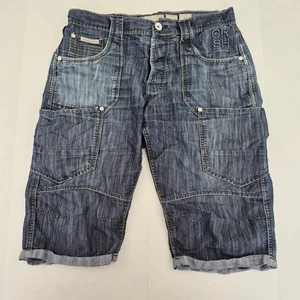 Crosshatch Shorts 34 blau Herren Baumwollmischung WING 16 Cargo Black Label Denim - Bild 1 von 13