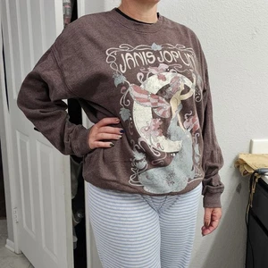 Linda sudadera Janis Joplin Fairy A Toast polar marrón cuello redondo grande para mujer. - Imagen 1 de 7