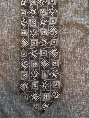 JZ Richards Boulder, CO Geometric 100% Silk USA Handmade Gray and  Blue 63” - Image 1 of 4