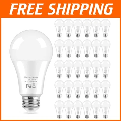 Long-Lasting 30-Pack LED Light Bulbs, 100W Equivalent, 5000K - Image 1 of 4