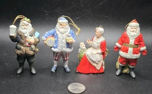 Set 4 Ornamenti Natalizi Vintage Tom Tierney Porcellana Evoluzione di Babbo Natale  - Foto 1 di 14