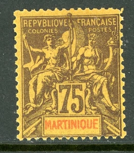 Französische Kolonien 1892 Martinique 75¢ Deep Violet Scott #50 postfrisch Q528 - Bild 1 von 6