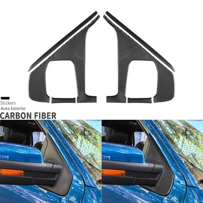 6x Capa traseira lateral de fibra de carbono real pilar A para Ford F150 Raptor 2009-2014 - Imagem 1 de 4