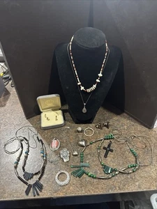 18 pezzi totali gioielli assortiti alcuni argento, oro pieno, catena 1-14k, SS con diametro(x - Foto 1 di 19