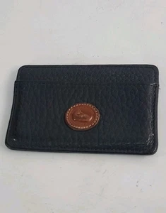 Dooney & Bourke porta carte sottile in pelle di ciottoli nero usato - Foto 1 di 5