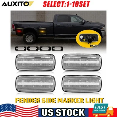 Clear Len Amber Red LED Side Marker Lights For 10-18 Dodge Ram 2500 3500 4-20X - Image 1 of 4