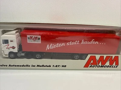 O452 Modellauto 1:87 AWM DAF „ KLV rent“ 5124.03 Lkw Koffersattelzug H0 Modell  - Bild 1 von 4