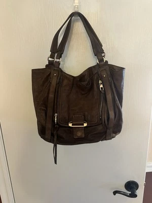 KOOBA Women's Brown Leather Hobo Gold Trim  Shoulder Bag Handbag Purse - Image 1 of 4