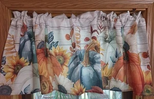 Herbst Kürbis Ernte Sonnenblumen Fenster Volant Erntedank 54" x 18" - Bild 1 von 4