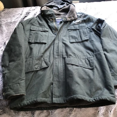 Chaqueta para hombre Nautica negra forrada de lana con capucha cremallera/frente a presión XL. Usado. Foto 1 de 4