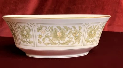 Sango Savannah 3723 Verde Oro Floral Pequeño Ovalado Tazón para Servir 9" x 6" x 3.5" Foto 1 de 4