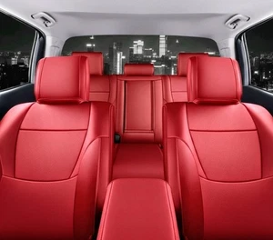 Toyota Tundra Complete Set Seat Covers W/Console,Headrest RED Leatherette LUXURY - Bild 1 von 14