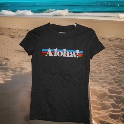 CAMISETA AEROPOSTALE CLASSIC CREW "ALOHA" ADOLESCENTES NIÑAS TALLA PEQUEÑA-VER FOTOS PRIMERO Foto 1 de 4