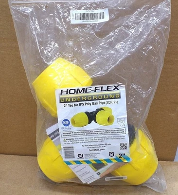 HOME-FLEX 18-401-020 2 IN. IPS DR 11 UNDERGROUND YELLOW POLY GAS PIPE TEE - Image 1 of 2