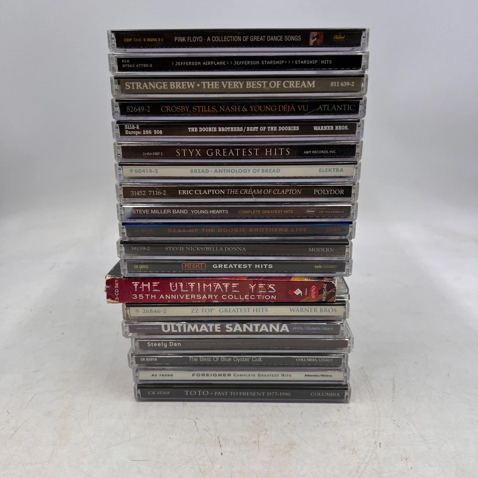 19 CDS ROCK Pink Floyd Doobies Eagles Styx Yes ZZ Top Toto Foreigner Clapton — 第 1/4 张图片