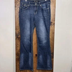 Y2K Love Nation Jeans Damen 10 Low Rise Western Moto Rock Cowgirl Glitzer Rodeo - Bild 1 von 13