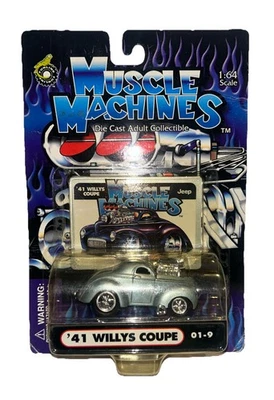 1:64 Die-Cast New Muscle Machines Silver Jeep ‘41 Willys Coupe’ #01-9 - Image 1 of 4