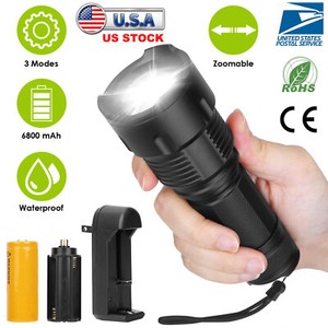 2000LM Aluminum Alloy LED Flashlight Tactical Zoomable High Low Strobe Torch