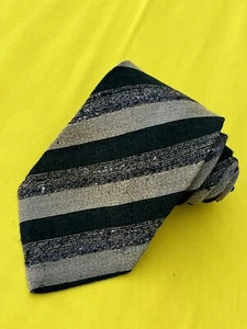 Authentic TRUSSARDI Striped Design On Multicolor 60% Wool 40% Silk Necktie Tie - Picture 1 of 12