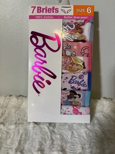 Girls Size 6 Barbie 7 Briefs 100 % Cotton - Picture 1 of 3