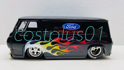 Ford Econoline Van Jada Dub City 1965 1:24 negra con llama  Foto 1 de 4